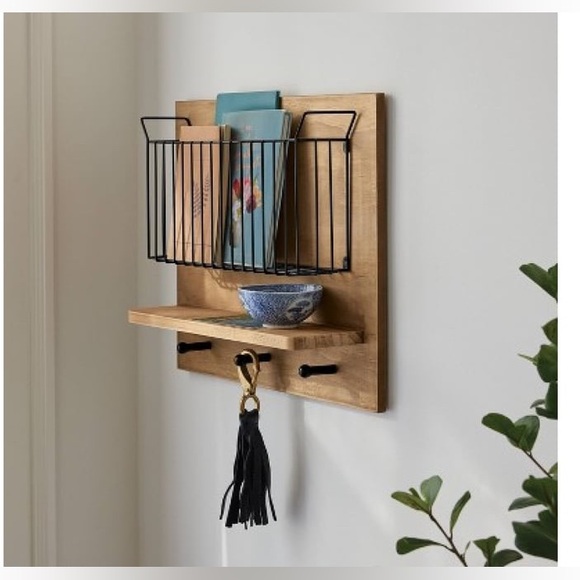 Threshold Other - Threshold Black and Brown Display Shelves with Industrial Design Wall Organizer